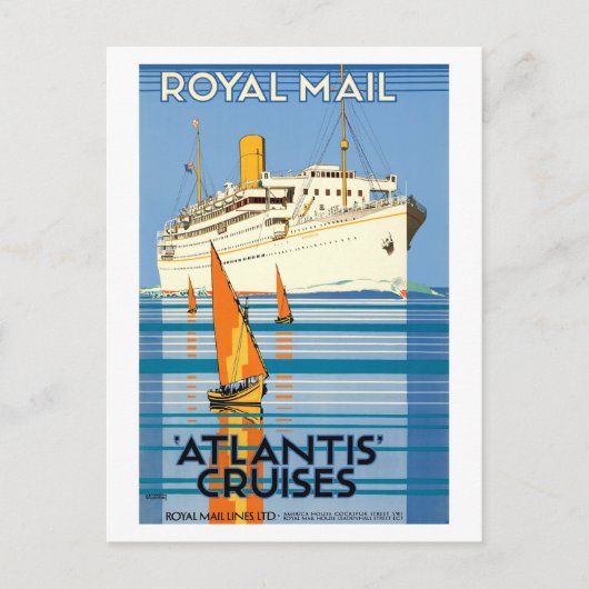 ATLANTIS OCEAN LINER REIZEN BRIEFKAART (Voorkant)