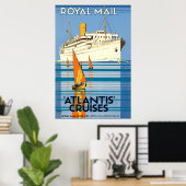 ATLANTIS OCEAN LINER REIZEN POSTER (Thuiskantoor)