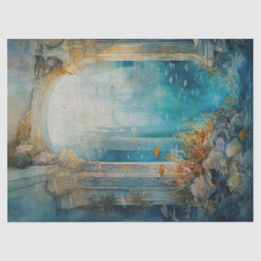 Atlantis onder Zee Decoupage Tissuepapier (Voorkant)