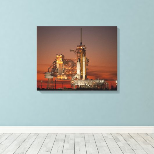 Atlantis Space Shuttle start NASA Canvas Afdruk (Insitu (Houten vloer))