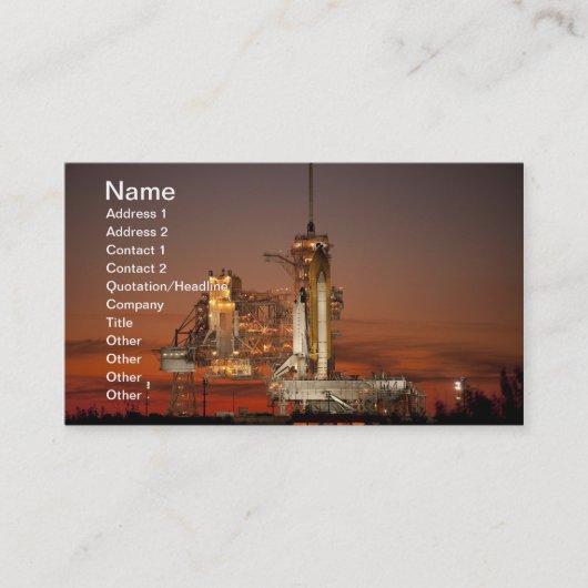 Atlantis Space Shuttle start NASA Visitekaartje (Voorkant)