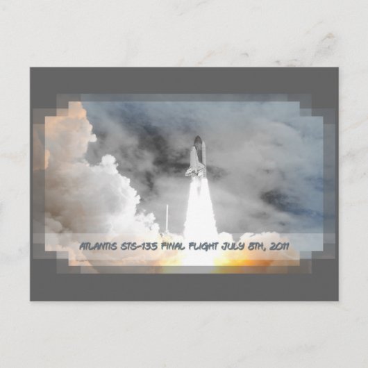 Atlantis Space Shuttle STS-135 Laatste vlucht Briefkaart (Voorkant)