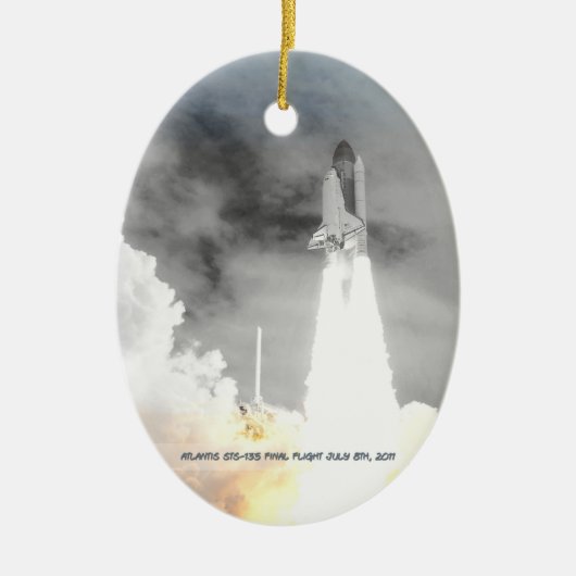 Atlantis Space Shuttle STS-135 Laatste vlucht Keramisch Ornament (Voorkant)