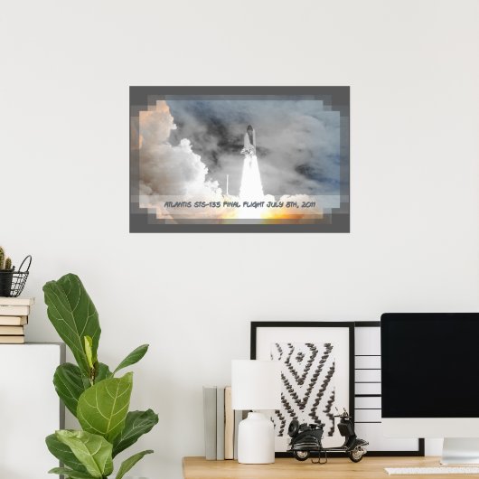 Atlantis Space Shuttle STS-135 Laatste vlucht Poster (Thuiskantoor)