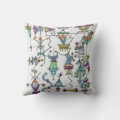 Atlantis Twee-grillige hand geschilderd Abstracte Kussen (Achterkant)