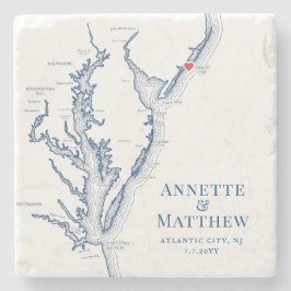 Atlantisch Stad New Jersey Bestemming Huwelijksgun Stenen Onderzetter