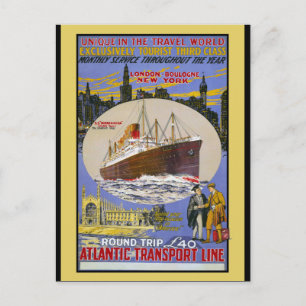 atlantisch transport-oceaanstomer briefkaart