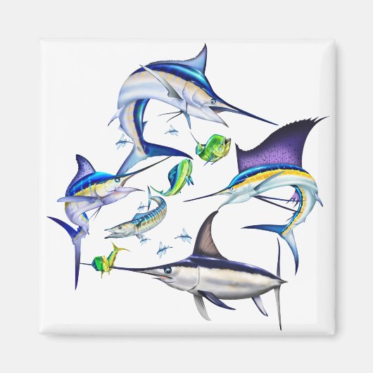 Atlantische Billfish Magneet (Voorkant)