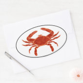 Atlantische blauwe krab euro stijl ovale Sticker L (Envelop)