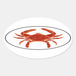 Atlantische blauwe krab euro stijl ovale Sticker L