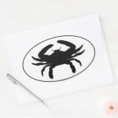 Atlantische blauwe krab euro stijl ovale Sticker L (Envelop)