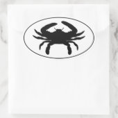 Atlantische blauwe krab euro stijl ovale Sticker L (Tas)