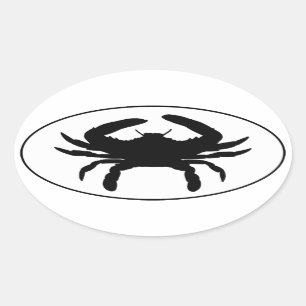 Atlantische blauwe krab euro stijl ovale Sticker L