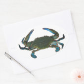 Atlantische blauwe krab Logo Ovale Sticker (Envelop)