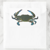 Atlantische blauwe krab Logo Rechthoekige Sticker (Tas)