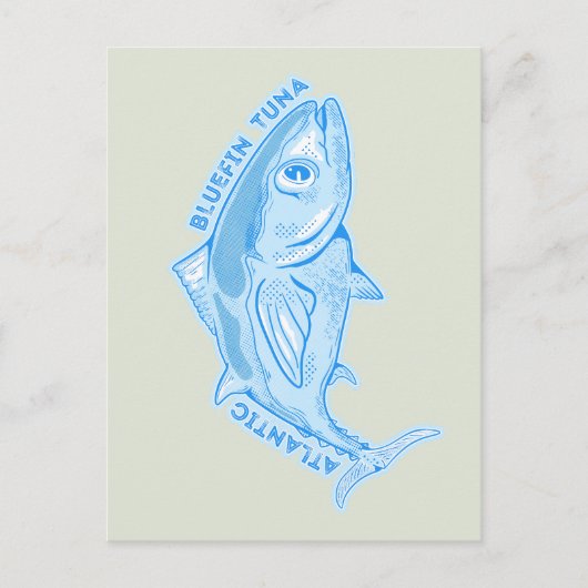 Atlantische blauwvintonijn briefkaart (Voorkant)