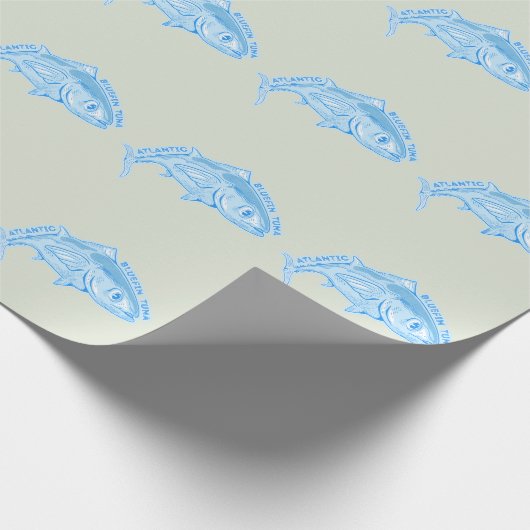 Atlantische blauwvintonijn cadeaupapier (Hoek)