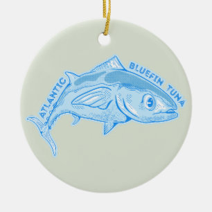 Atlantische blauwvintonijn keramisch ornament