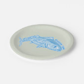 Atlantische blauwvintonijn papieren bordje (Gekanteld)