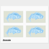 Atlantische blauwvintonijn rechthoekige sticker (Vel)