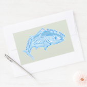Atlantische blauwvintonijn rechthoekige sticker (Envelop)
