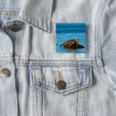 Atlantische Gewone Zeehond Vierkante Button 5,1 Cm (In situ)