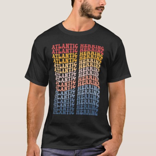 Atlantische Haring Groovy Retro Vis T-shirt (Voorkant)