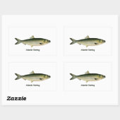 Atlantische haring rechthoekige sticker (Vel)