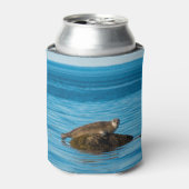 Atlantische havenzegel blikjeskoeler (Blikje Voorkant)