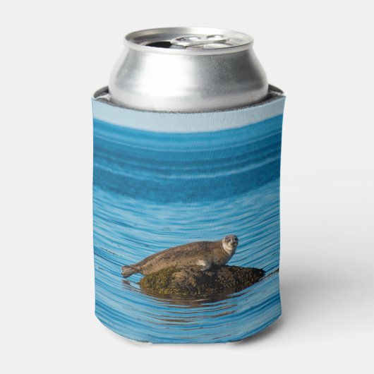 Atlantische havenzegel blikjeskoeler (Blikje Voorkant)