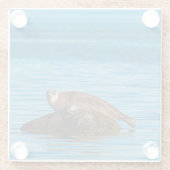 Atlantische havenzegel glazen onderzetter (Achterkant)