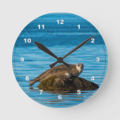 Atlantische havenzegel ronde klok (Voorkant)