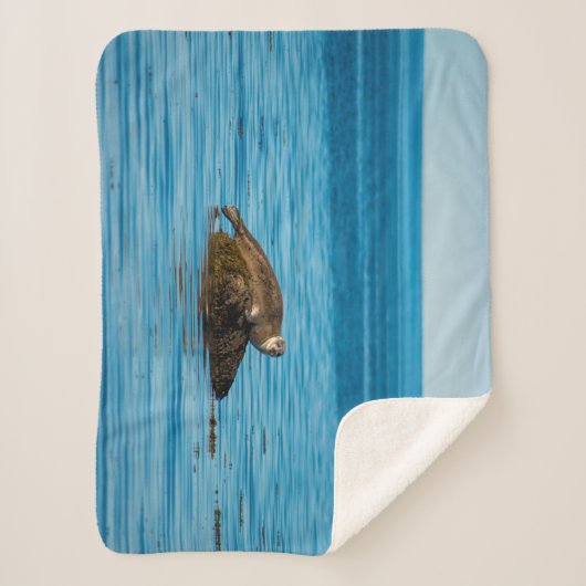 Atlantische havenzegel sherpa deken (Voorkant)