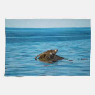 Atlantische havenzegel theedoek