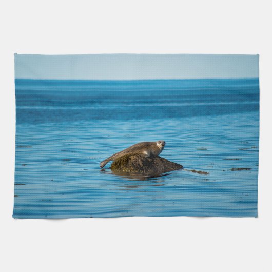 Atlantische havenzegel theedoek (Horizontaal)