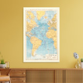 Atlantische kaart canvas afdruk (Insitu (Woonkamer))