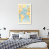 Atlantische kaart canvas afdruk (Insitu (Slaapkamer))