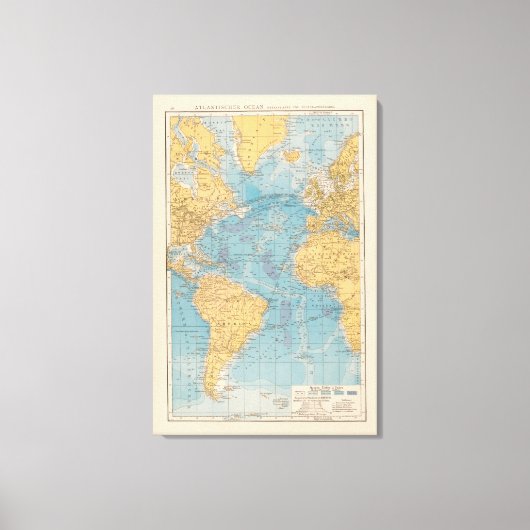Atlantische kaart canvas afdruk (Voorkant)