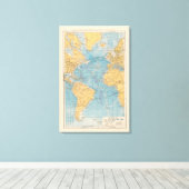 Atlantische kaart canvas afdruk (Insitu (Houten vloer))