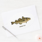 Atlantische kabeljauw Logo Ovale Sticker (Envelop)