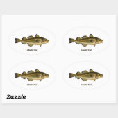 Atlantische kabeljauw Logo Ovale Sticker (Vel)