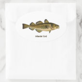 Atlantische kabeljauw Logo Ovale Sticker (Tas)
