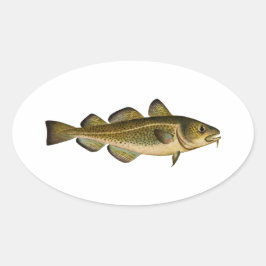 Atlantische kabeljauw ovale sticker