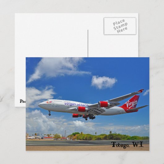 Atlantische landing met de maagd in Tobago Briefkaart (Voorkant / Achterkant)