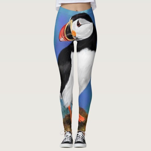 Atlantische Leggings van Puffin Bird - Schilderen (Voorkant)
