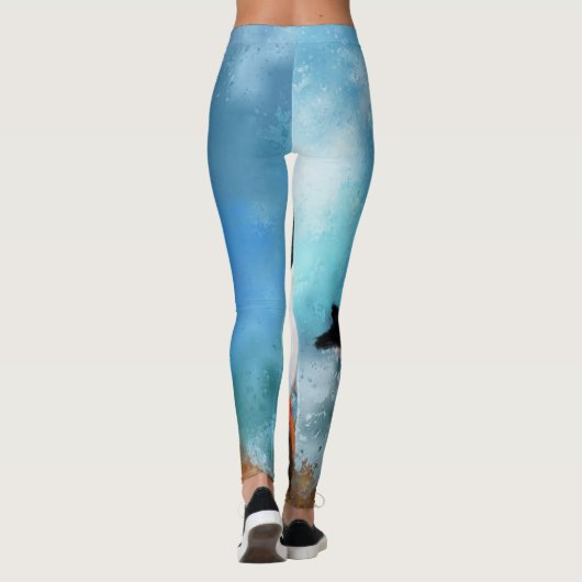 Atlantische Leggings van Puffin Bird - Schilderen (Achterkant)