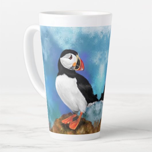 Atlantische Mok van Puffin Bird - Painting (Linkerhoek)