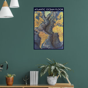 "Atlantische Oceaan: 1968 - kaart van de Atlantisc Poster