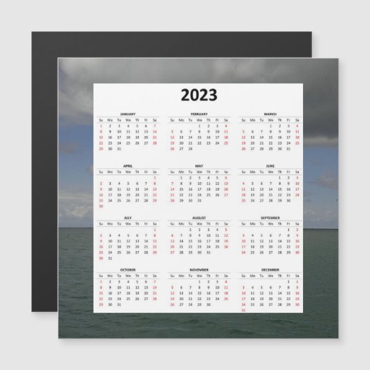 Atlantische Oceaan 2023 Magnetische Kalender (Voorkant / Achterkant)