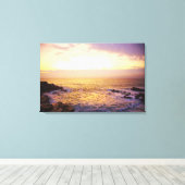 Atlantische Oceaan bij zonsopgang, uitzicht uit Po Canvas Afdruk (Insitu (Houten vloer))